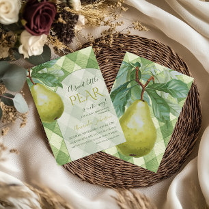 Invitación Fiesta de Bebé Granja Pequeña Rústica Verde Salvia