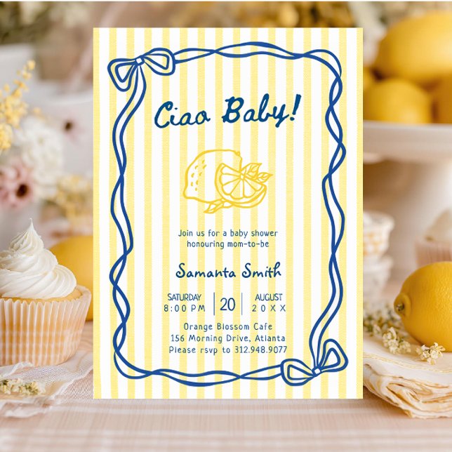 Invitación Fiesta de Bebé Italiana Ciao Bambino (Subido por el creador)
