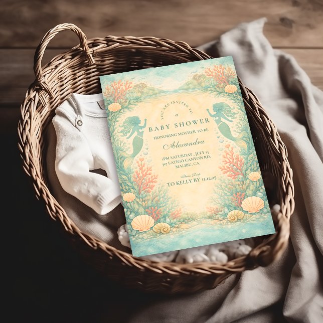 Invitación Fiesta de Bebé Laguna de Sirena Encantada (Subido por el creador)