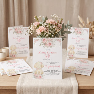 Invitación Fiesta de Bebé Little Golden Girl Golden Retriev