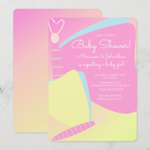 Invitación Fiesta de Bebé Mariposa Ombre Rosa