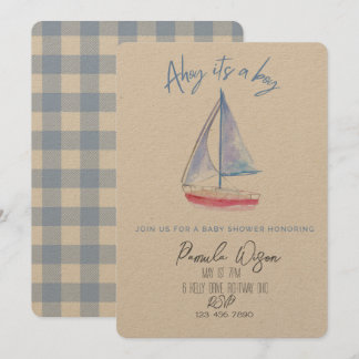 Invitación Fiesta de bebé minimalista para bebé niño