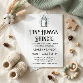 Invitación Fiesta de bebé minimalista para pequeño humano