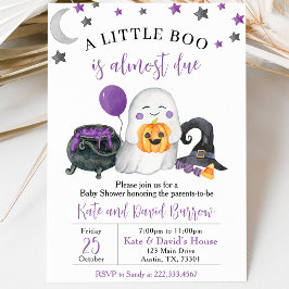 Invitación Fiesta de Bebé Morado Un Poco Boo