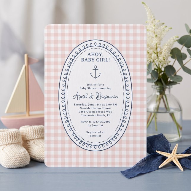 Invitación Fiesta de Bebé Náutica Niña (Subido por el creador)