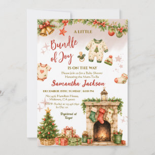 Invitación Fiesta de bebé Navidad invierno Bundle of joy Baby