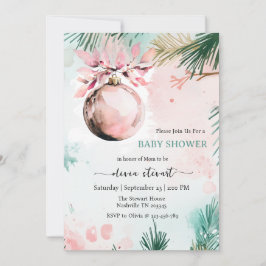 Invitación Fiesta de Bebé Nena Navidad de Invierno Script