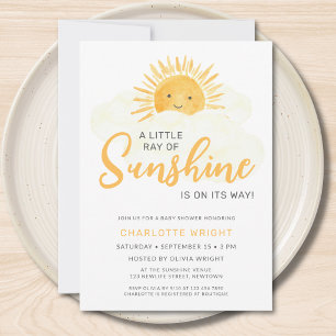 Invitación Fiesta de Bebé Neutral al Sol