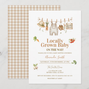 Invitación Fiesta de Bebé Neutral en Beige de Producción Loca