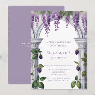 Invitación Fiesta de Bebé Neutral en Género: Moras y Wisteria