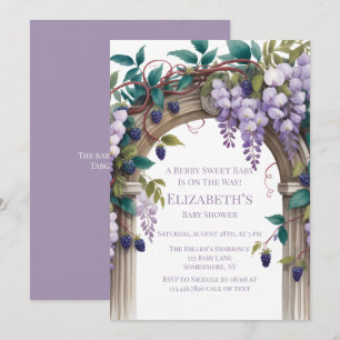 Invitación Fiesta de Bebé Neutral en Género: Moras y Wisteria