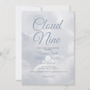 Invitación Fiesta de Bebé Neutral en la Nube Nueve