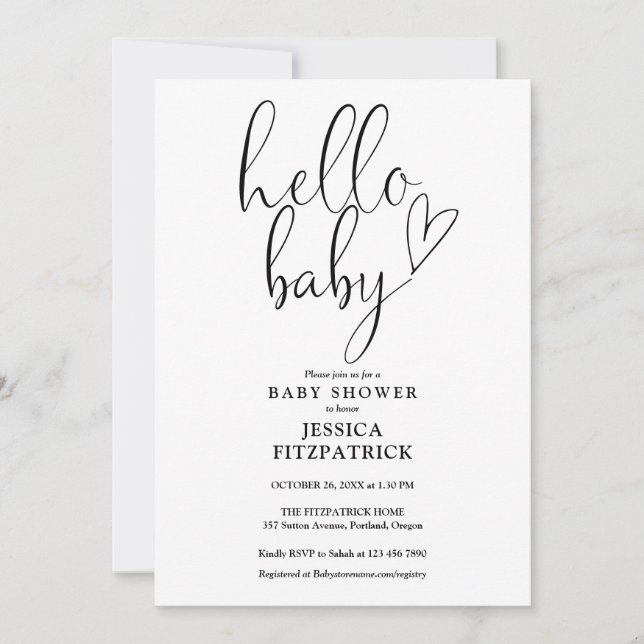 Invitación Fiesta de Bebé Neutral Todo en Uno para Bebé (Anverso)