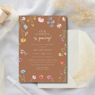 Invitación Fiesta de Bebé Niña Flor Silvestre