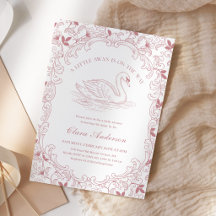 Fiesta de Bebé Niña Toile Rosa Cisne