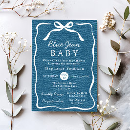 Invitación Fiesta de bebé niño brunch mezclilla bebé Jean azu