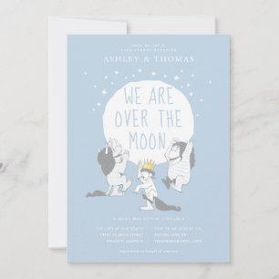 Invitación Fiesta de Bebé Niño Cosas Salvajes Sobre la Luna