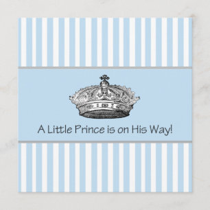 Invitación Fiesta de bebé niño Elegante Príncipe Azul