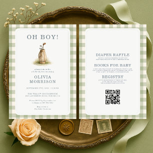 Invitación Fiesta de Bebé Niño Golf Todo en Uno