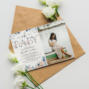 Invitación Fiesta de Bebé 'Oh Baby' Bajo el Mar con Foto