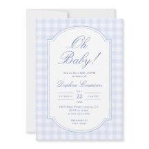Fiesta de Bebé Oh Baby Blue Gingham