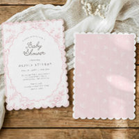 Fiesta de Bebé Oval Vintage Floral Francés Rosa