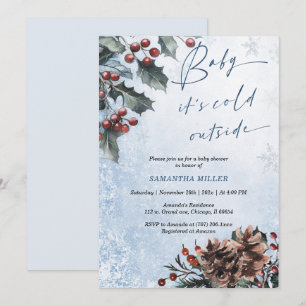 Invitación Fiesta de Bebé: País de las Maravillas de Invierno