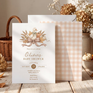 Invitación Fiesta de Bebé Pato con Lazo Coquette