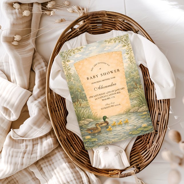 Invitación Fiesta de Bebé Pato de Estanque (Subido por el creador)