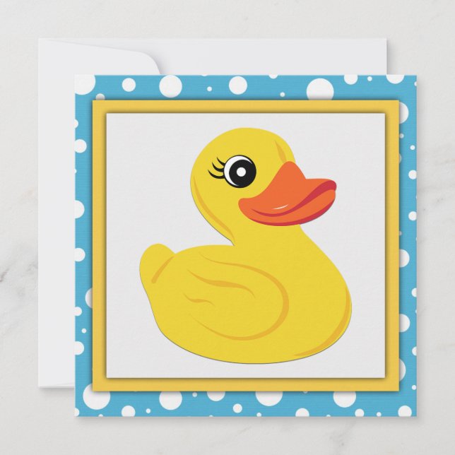 Invitación Fiesta de Bebé Pato de Goma (Anverso)