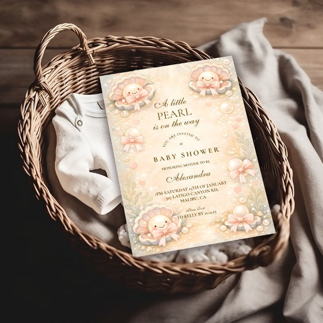 Invitación Fiesta de Bebé Perla Costera Caprichosa (Subido por el creador)