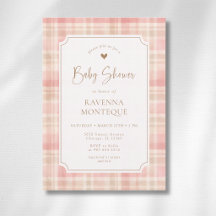 Fiesta de Bebé Plaid Marfil con Toques Rosados Cot