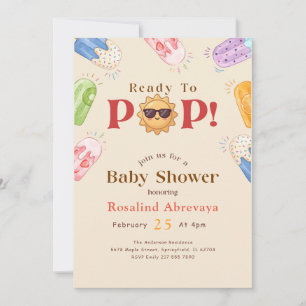 Invitación Fiesta de Bebé Popsicle de Verano Listo para Llega