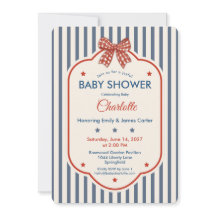 Fiesta de Bebé Preppy Americana | Cuadro de Raya A