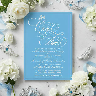 Invitación Fiesta de Bebé Princesa Azul Érase Una Vez
