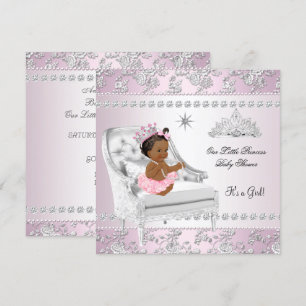 Invitación Fiesta de Bebé Princesa Bebé Niña Rosa Silla de Pl