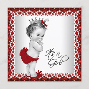 Invitación Fiesta de Bebé Princesa de Navidad Niñas Navidad