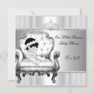 Invitación Fiesta de Bebé Princesita Niña Bebé en Silla