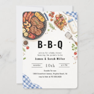 Invitación Fiesta de Bebé Q a la Parrilla de Hamburguesas