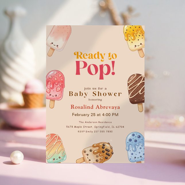 Invitación Fiesta de Bebé Rocket Pop Summer Watercolor Popsic (Subido por el creador)