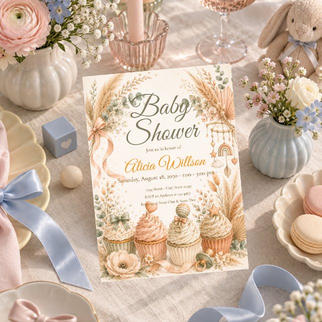 Invitación Fiesta de Bebé Rústica Boho (Subido por el creador)