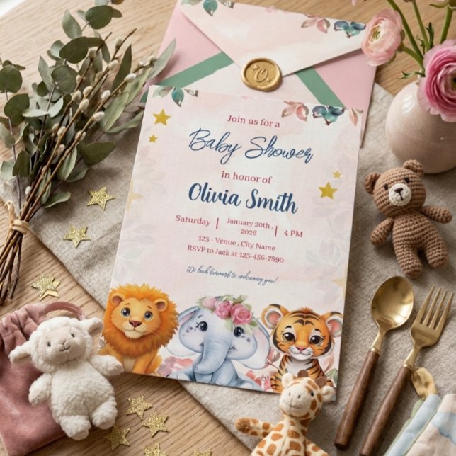 Invitación Fiesta de Bebé Safari (Subido por el creador)