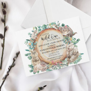 Invitación Fiesta de Bebé Salvaje Animal Australiano Lindo