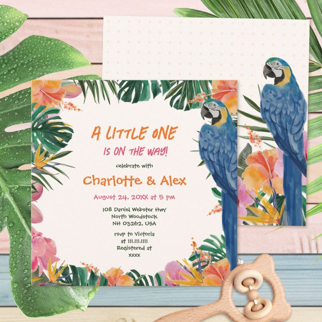 Invitación Fiesta de Bebé Selva Tropical Exótica (Exotic Tropical Parrot Jungle Baby Shower Invitation ©Susanne Sachers - Sunny Mind 🌞)