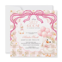 Fiesta de Bebé Silly Goose Rosa Cuadrillé con Lazo