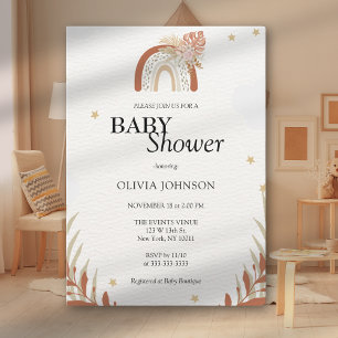 Invitación Fiesta de Bebé Silvestre Boho Chic Neutral de Géne