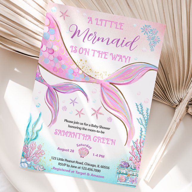 Invitación Fiesta de Bebé Sirena (Subido por el creador)