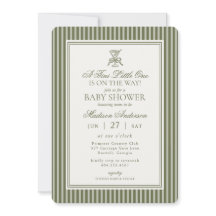 Fiesta de Bebé Striped Baby Shower Olive Martini T