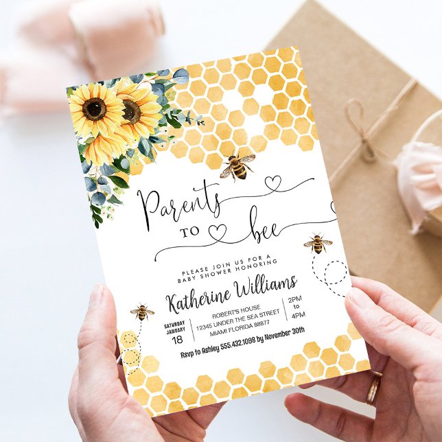 Invitación Fiesta de Bebé Tema Abeja de Miel Padres a Ser (Subido por el creador)