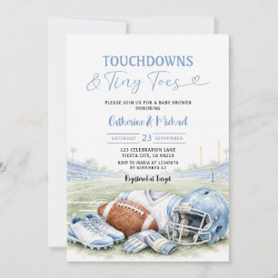 Invitación Fiesta de Bebé Touchdowns Tiny Toes Fútbol America